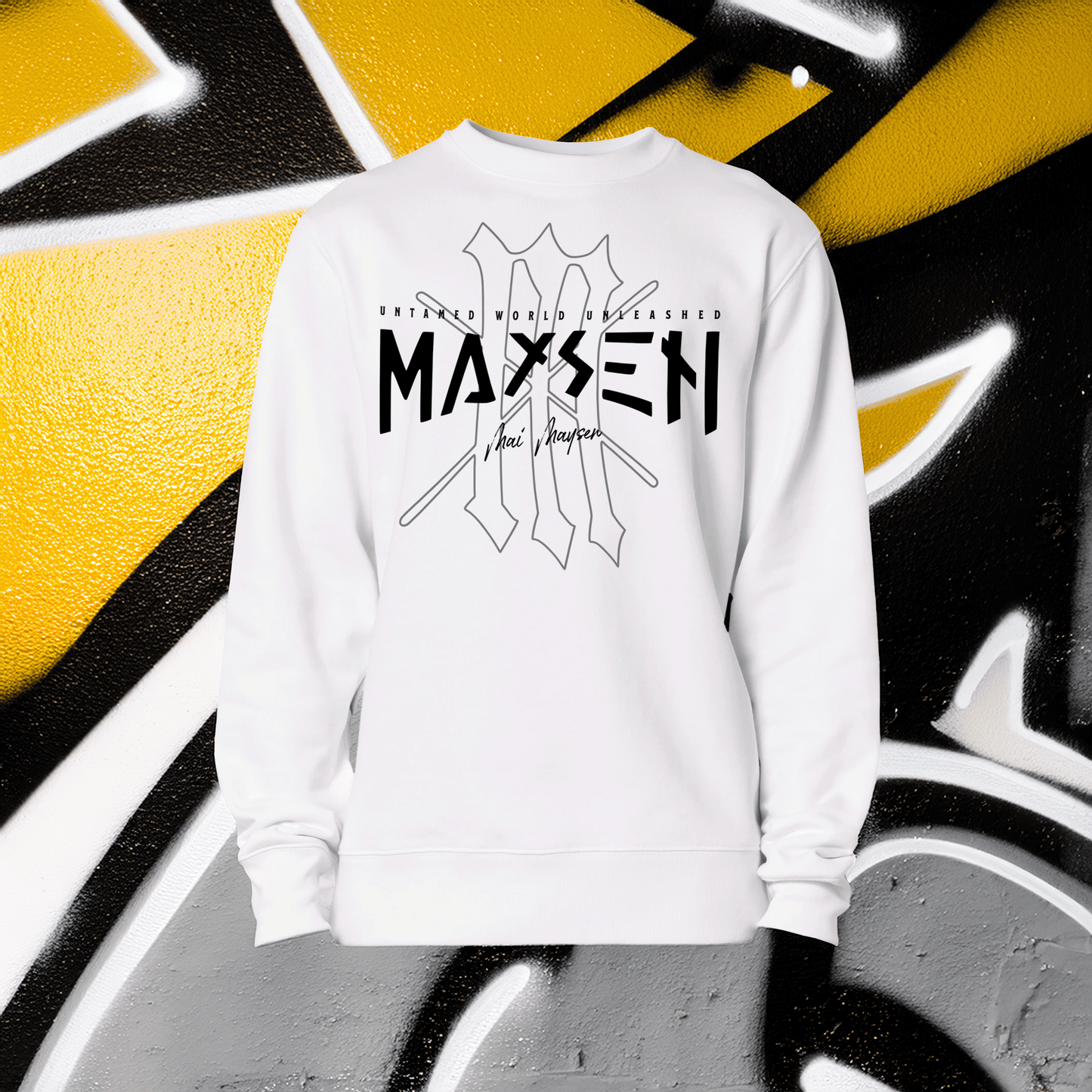 May Maysen Black Logo Iconic Unisex Crewneck-Sweatshirt