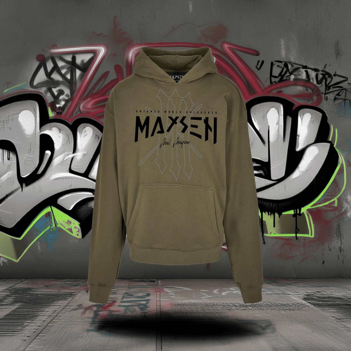 Maysen Black Logo Ultra Heavy Cotton Box Hoodie
