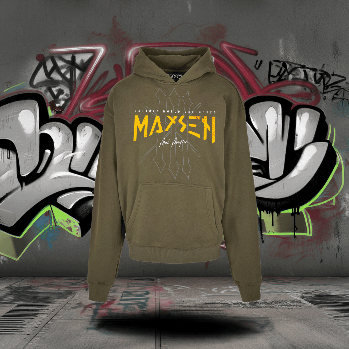 Maysen Yellow Logo Ultra Heavy Cotton Box Hoodie