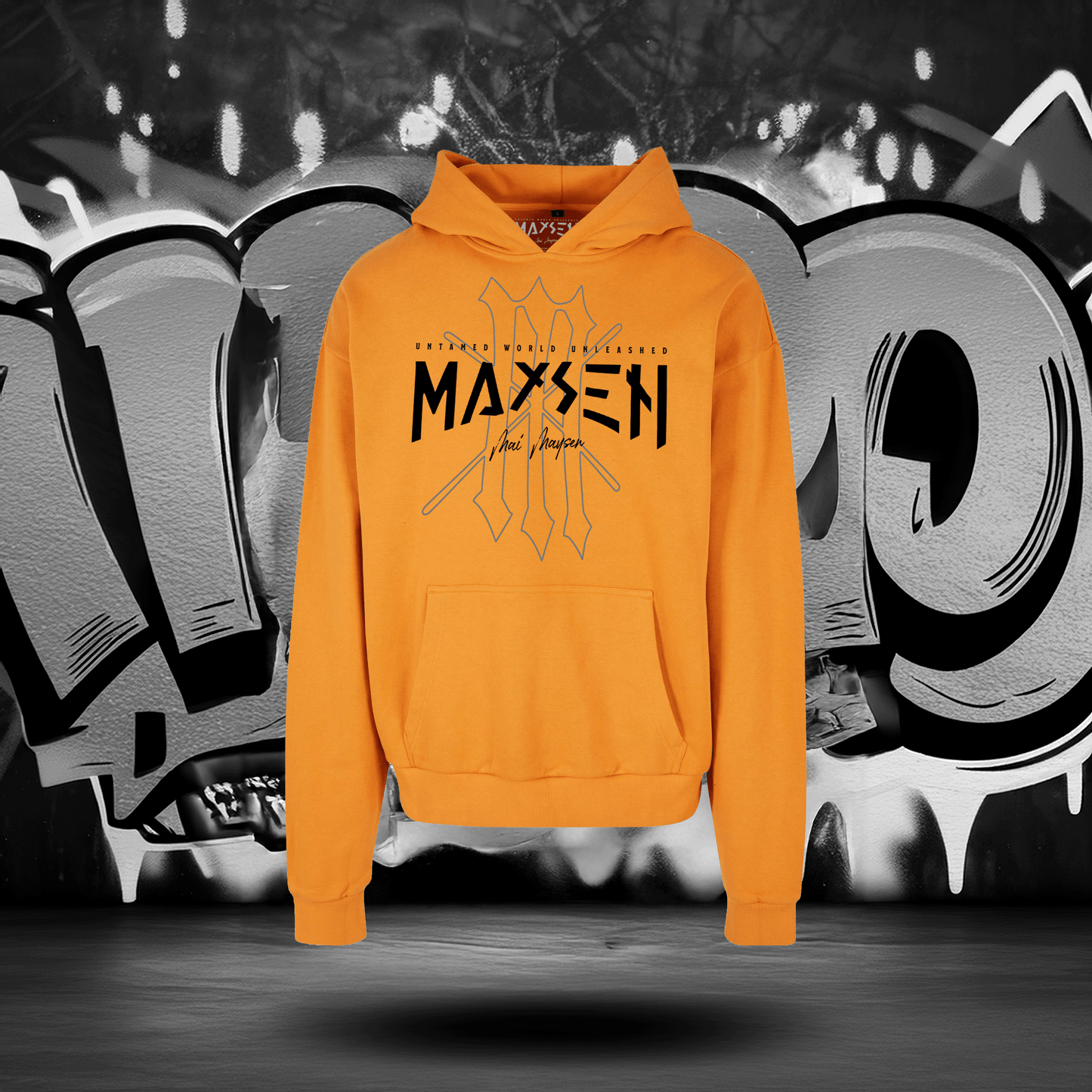 Maysen Black Logo Ultra Heavy Cotton Box Hoodie