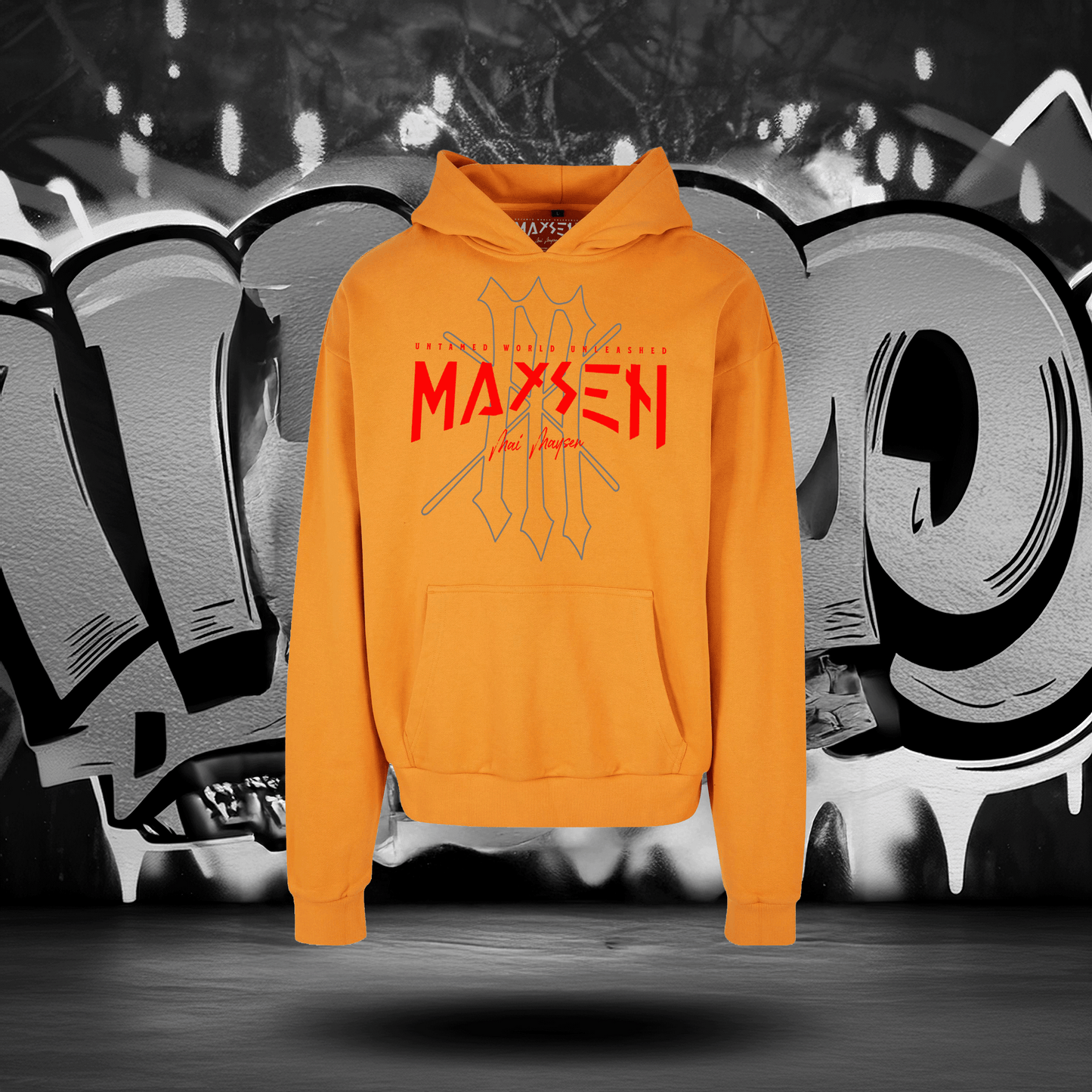Maysen Red Logo Ultra Heavy Cotton Box Hoodie