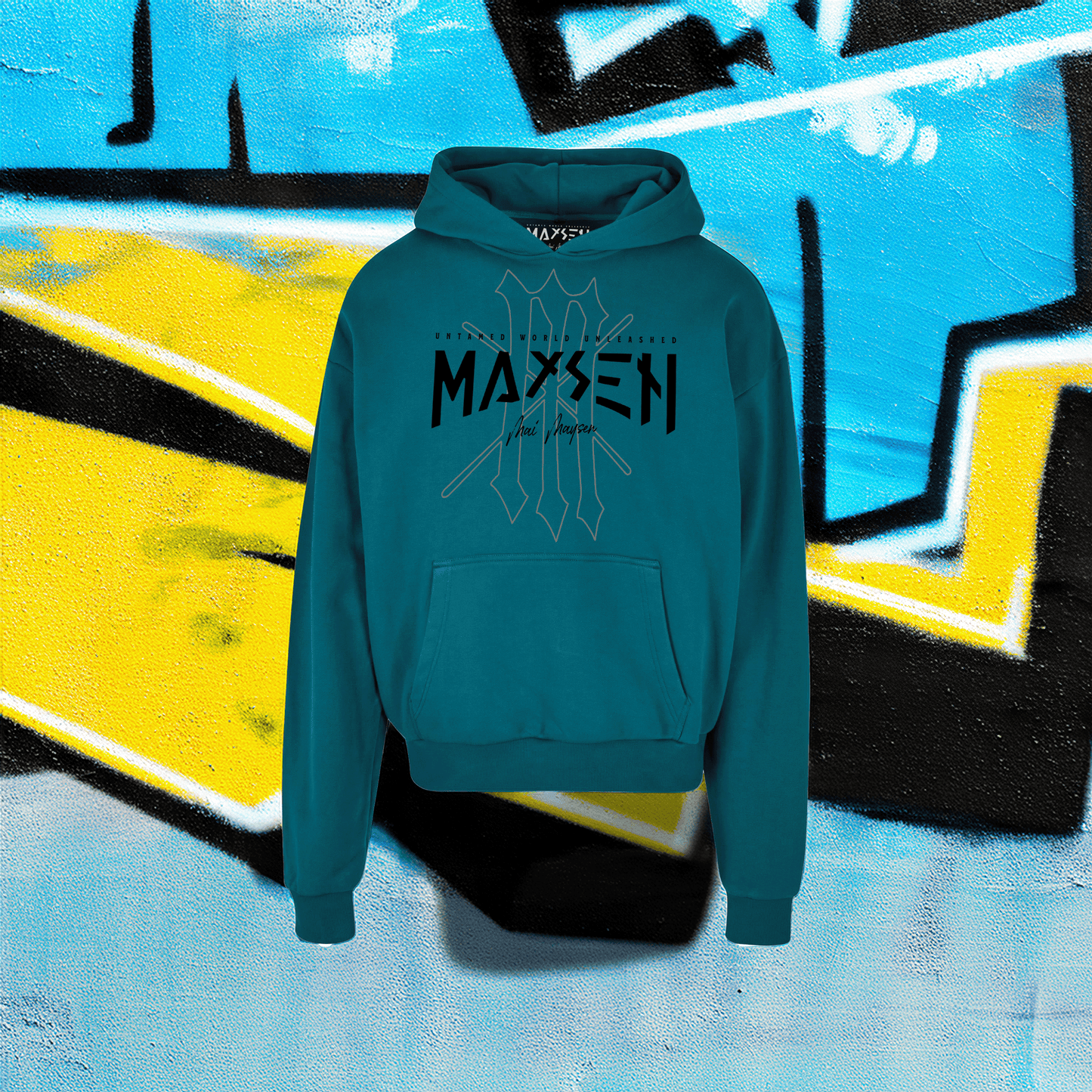 Maysen Black Logo Ultra Heavy Cotton Box Hoodie