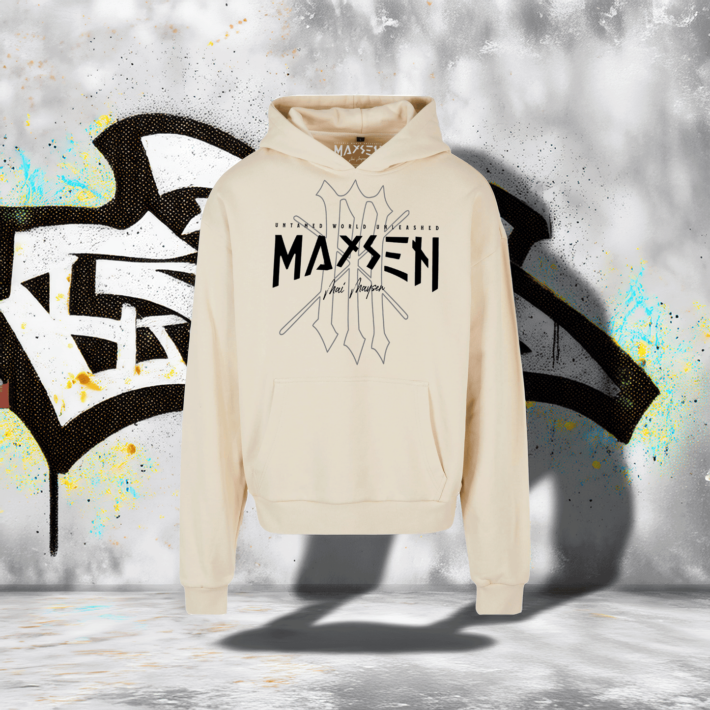 Maysen Black Logo Ultra Heavy Cotton Box Hoodie