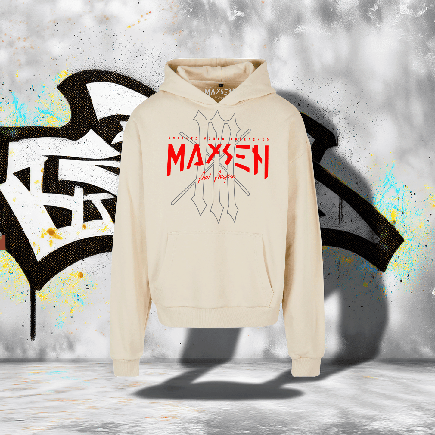 Maysen Red Logo Ultra Heavy Cotton Box Hoodie