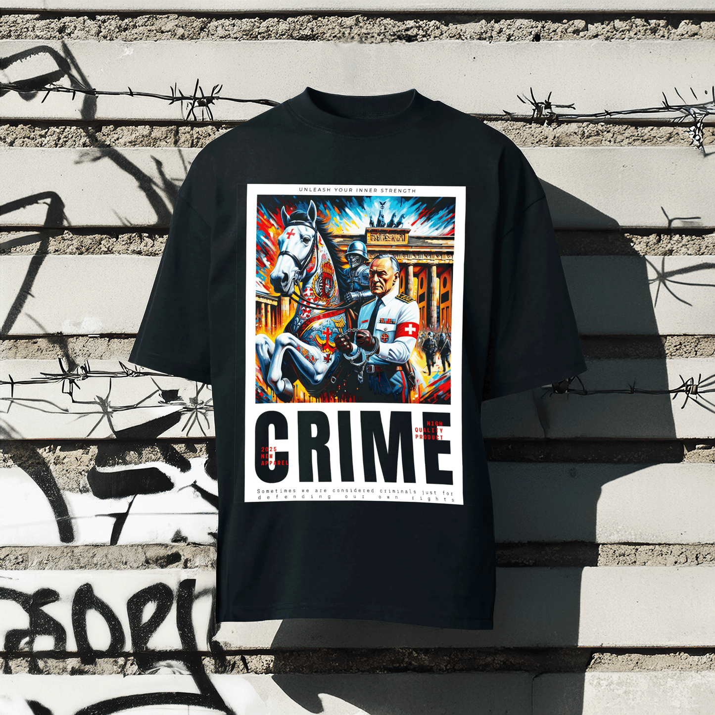 Crime Black Color Blaster 2.0 Oversized T-Shirt
