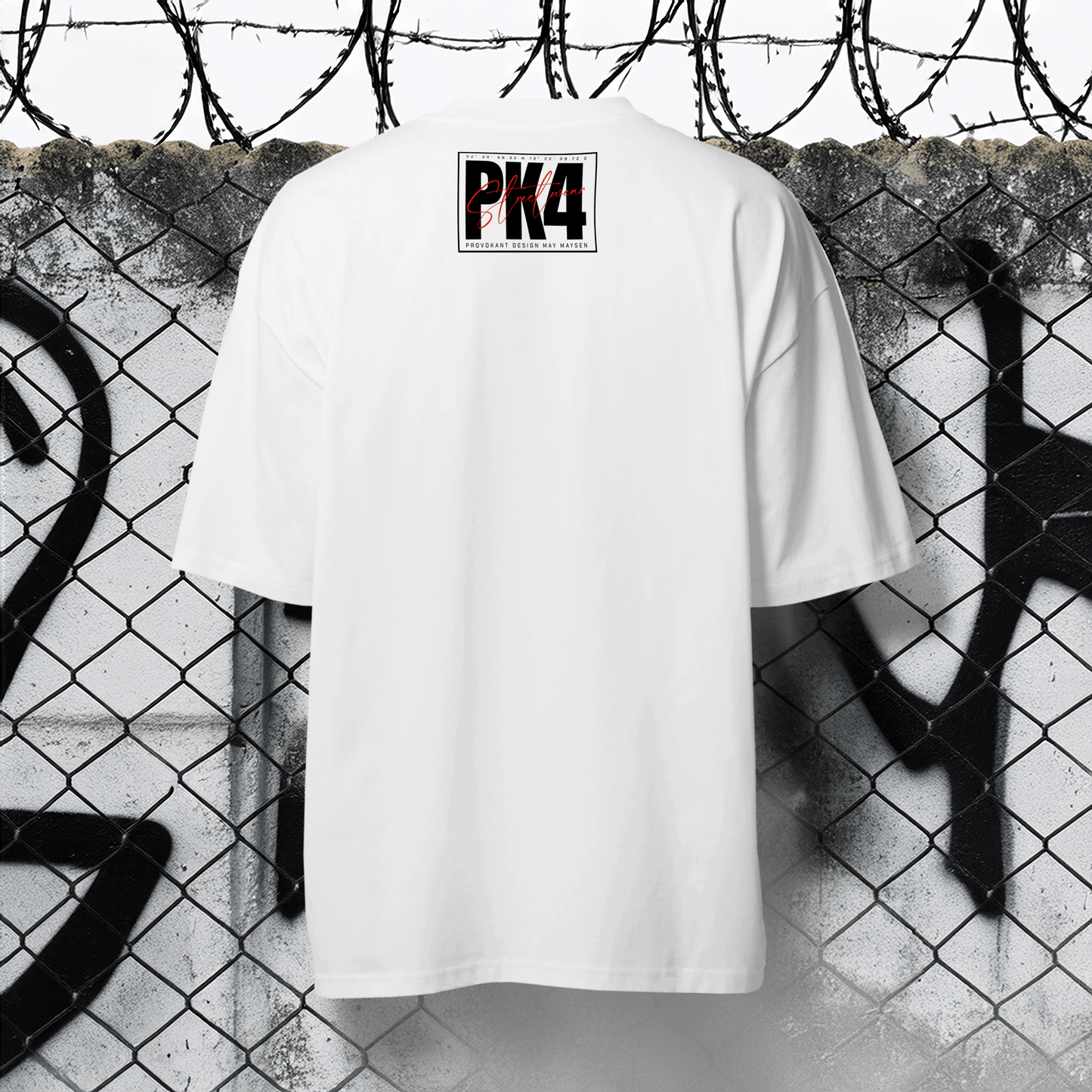 Crime White Color Blaster 2.0 Oversized T-Shirt