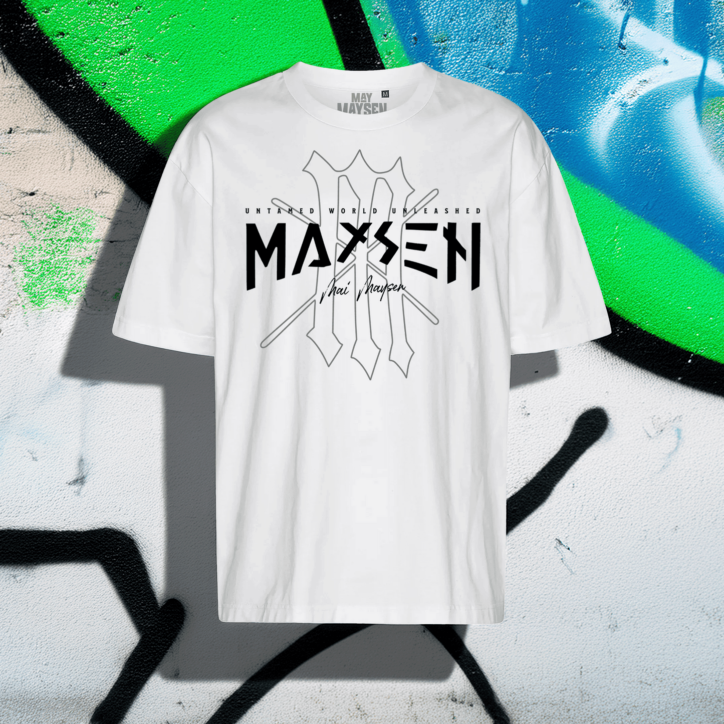 May Maysen Black Logo Tiger Cotton Oversized T-Shirt