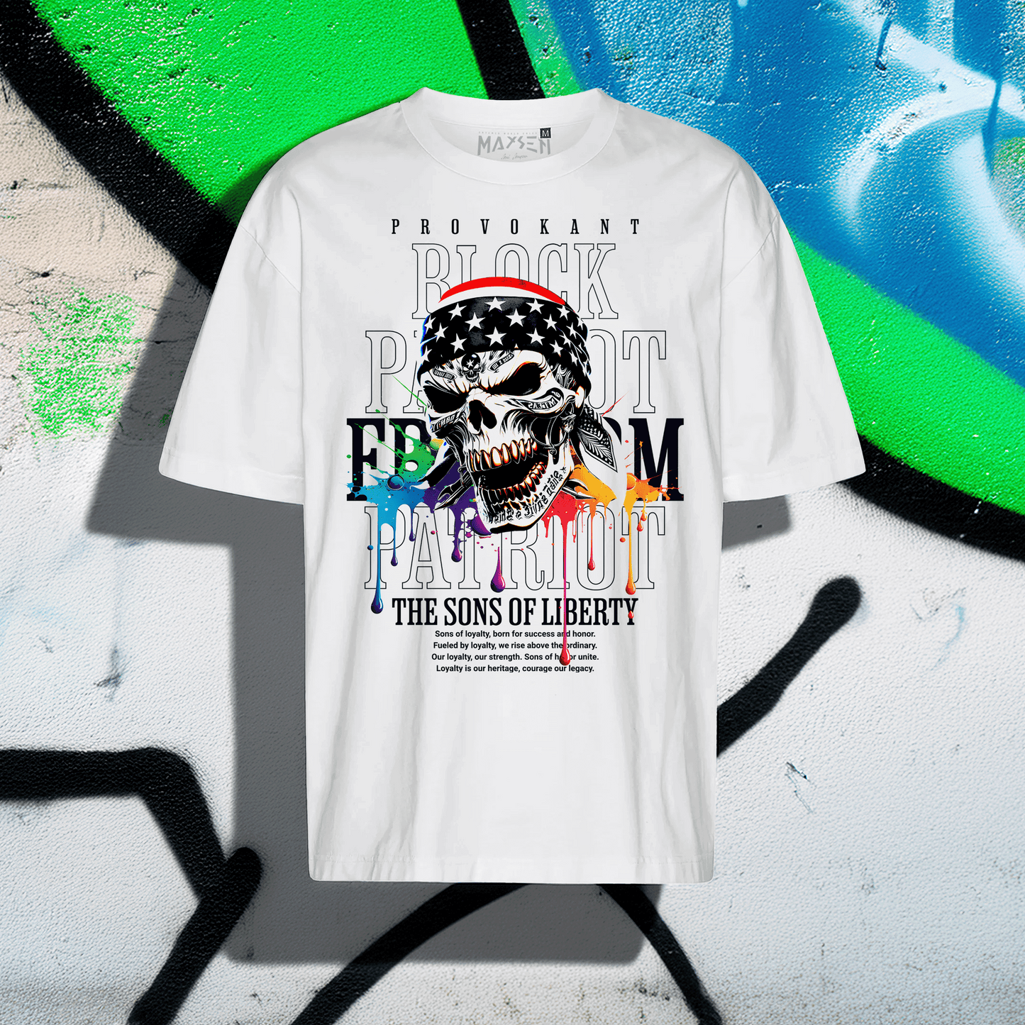Block Patriot Tiger Cotton Oversized T-Shirt