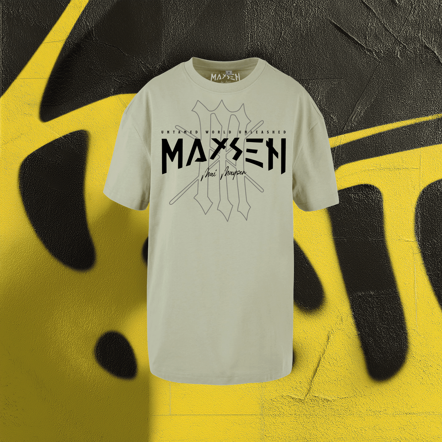 May Maysen Black Logo Ladies Oversized Boyfriend Tee