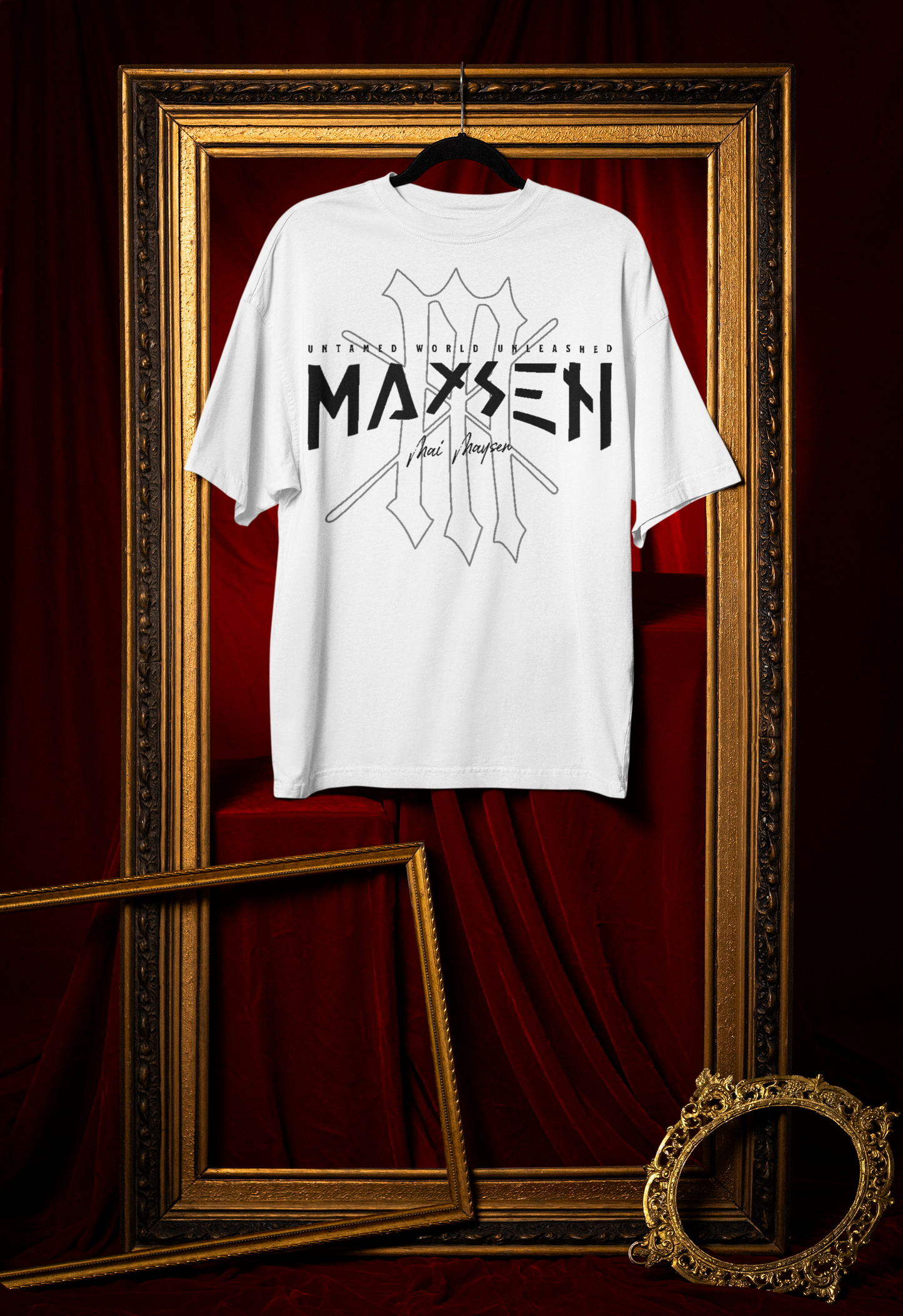 May Maysen Black Logo Tiger Cotton Oversized T-Shirt