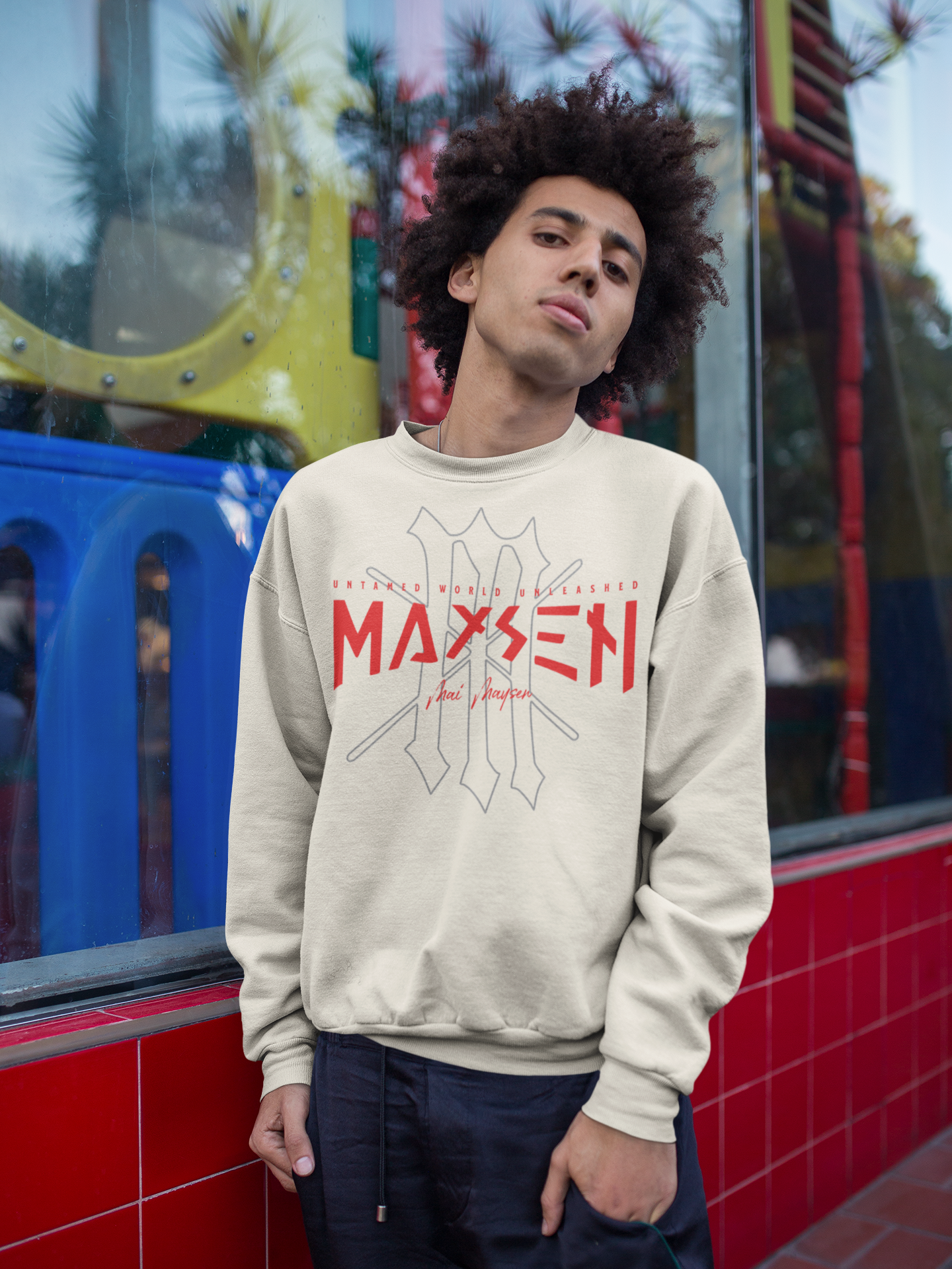 May Maysen Red Logo Iconic Unisex Crewneck-Sweatshirt