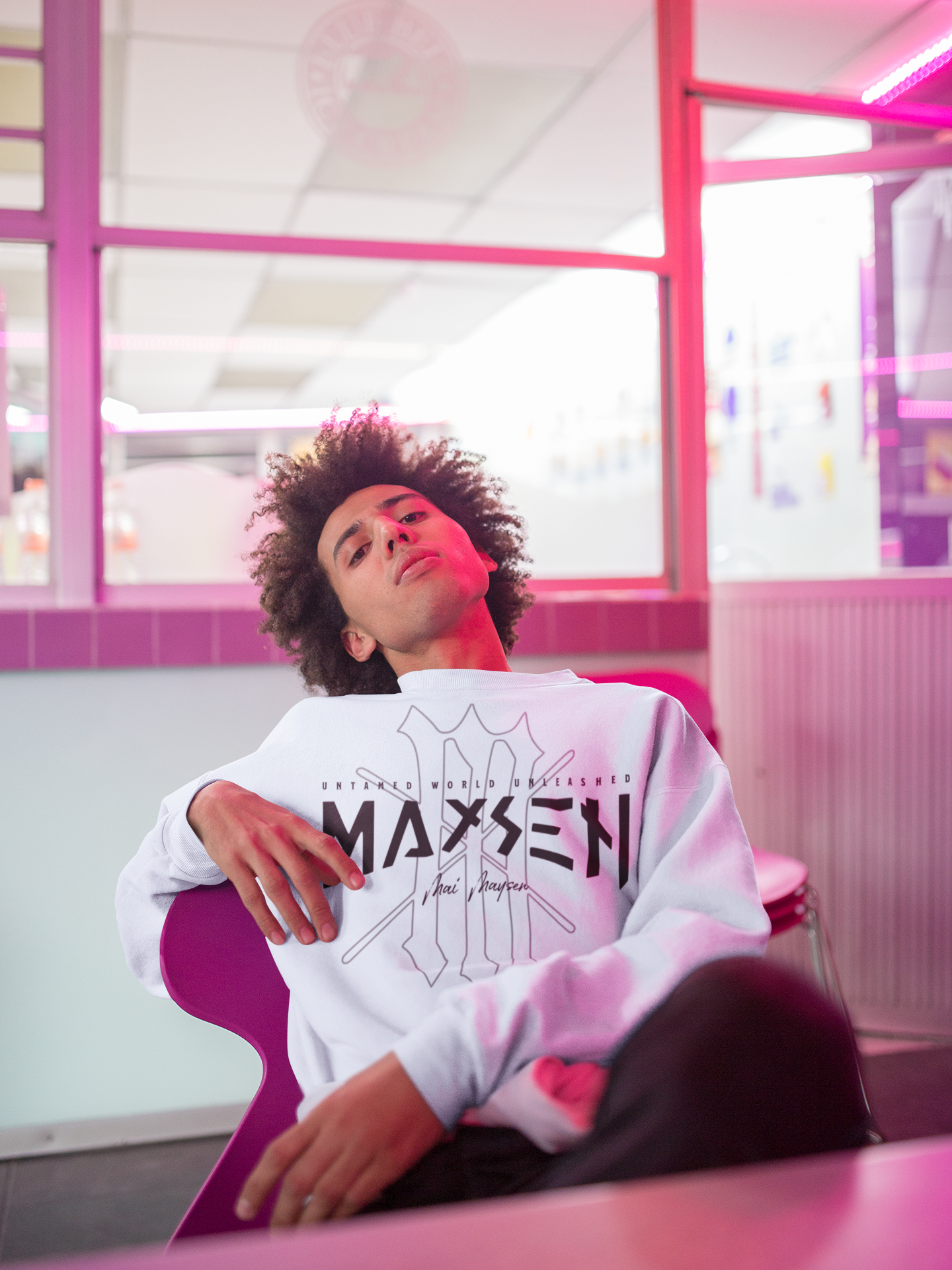 May Maysen Black Logo Iconic Unisex Crewneck-Sweatshirt