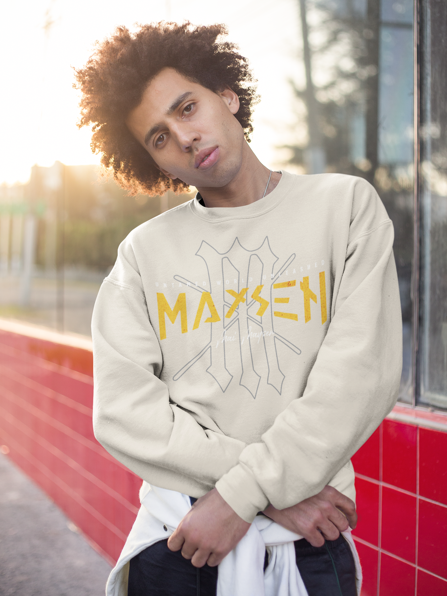 May Maysen Yellow Logo Iconic Unisex Crewneck-Sweatshirt