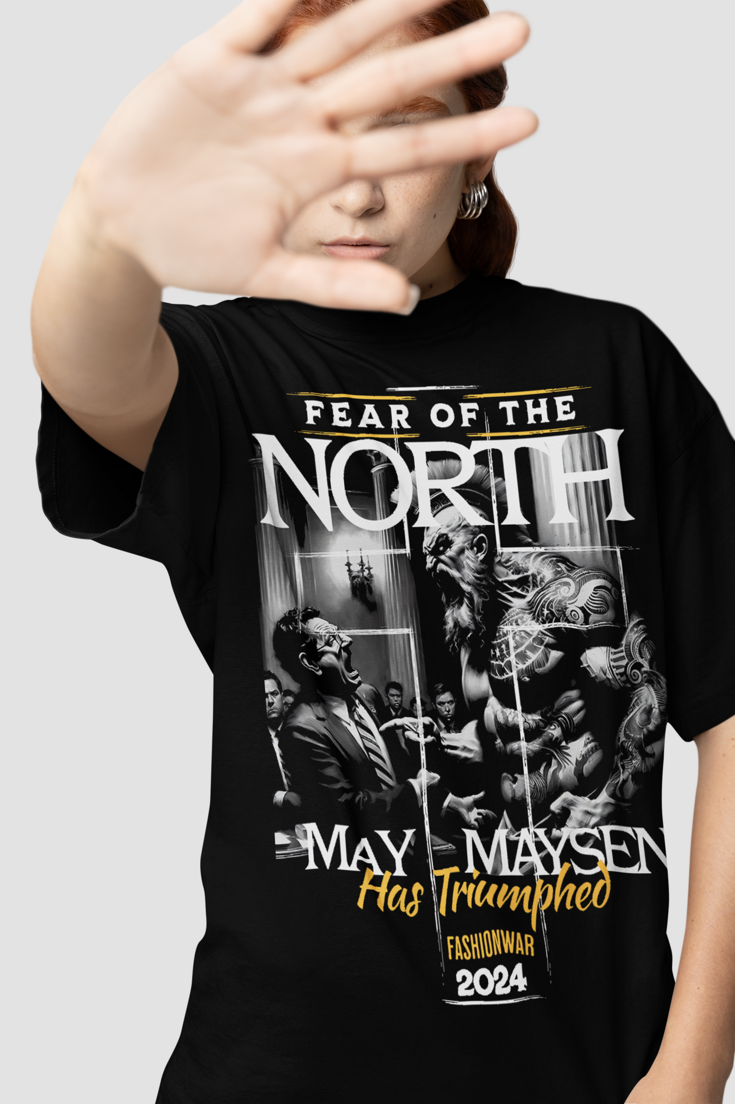 May Maysen Fear of the North Ladies Oversized Boyfriend Tee