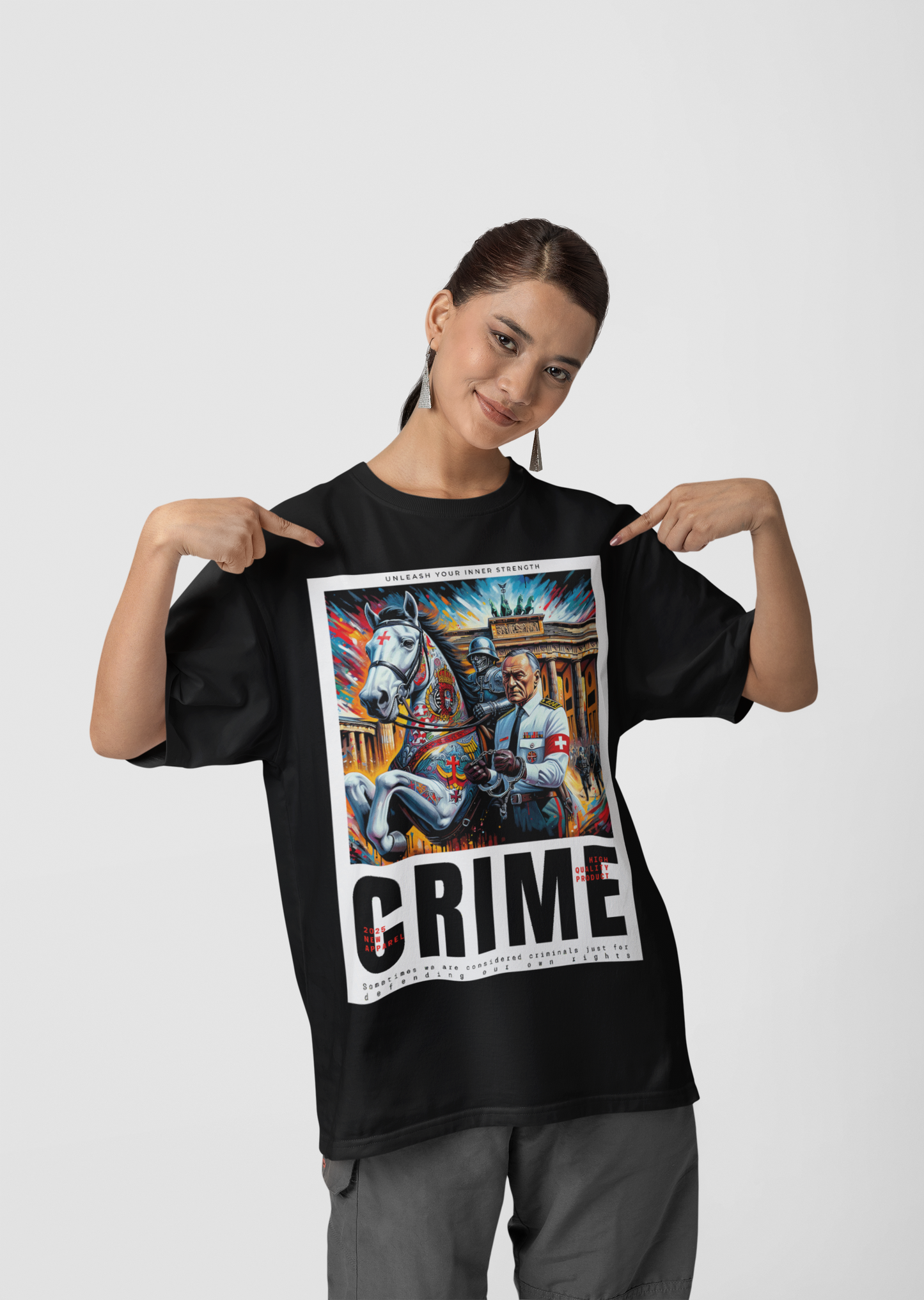 Crime Black Color Blaster 2.0 Oversized T-Shirt