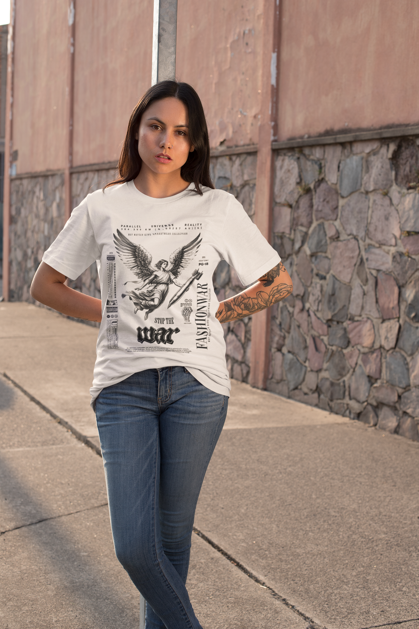 Stop the War Ladies Oversized Boyfriend Tee