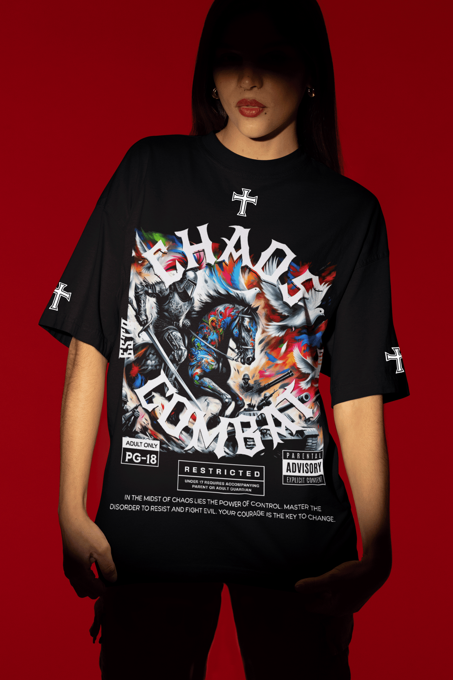 Chaos Combat Blaster 2.0 Oversized T-Shirt