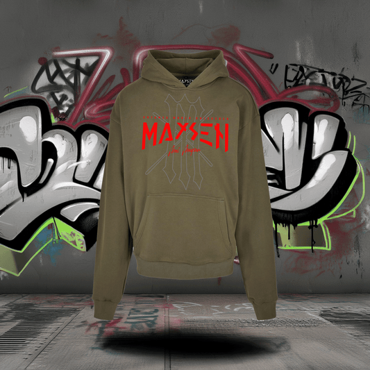 Maysen Red Logo Ultra Heavy Cotton Box Hoodie