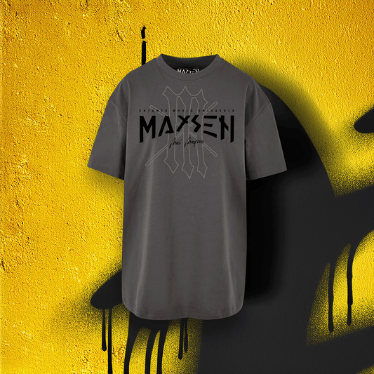 May Maysen Black Logo Ladies Oversized Boyfriend Tee