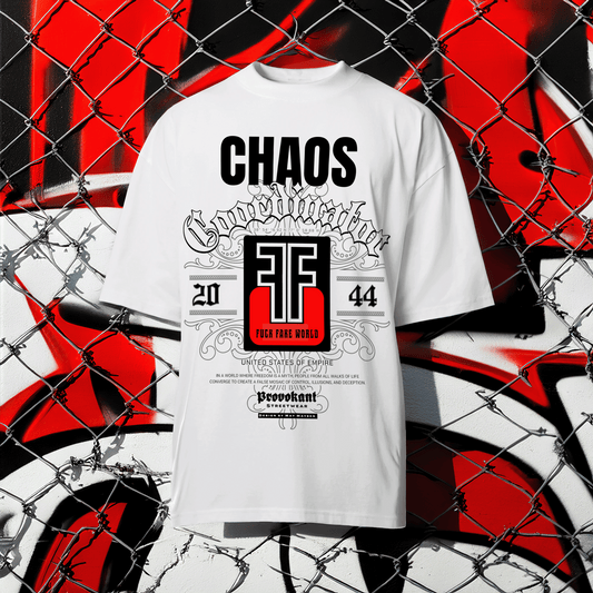 Chaos White Color Blaster 2.0 Oversized T-Shirt