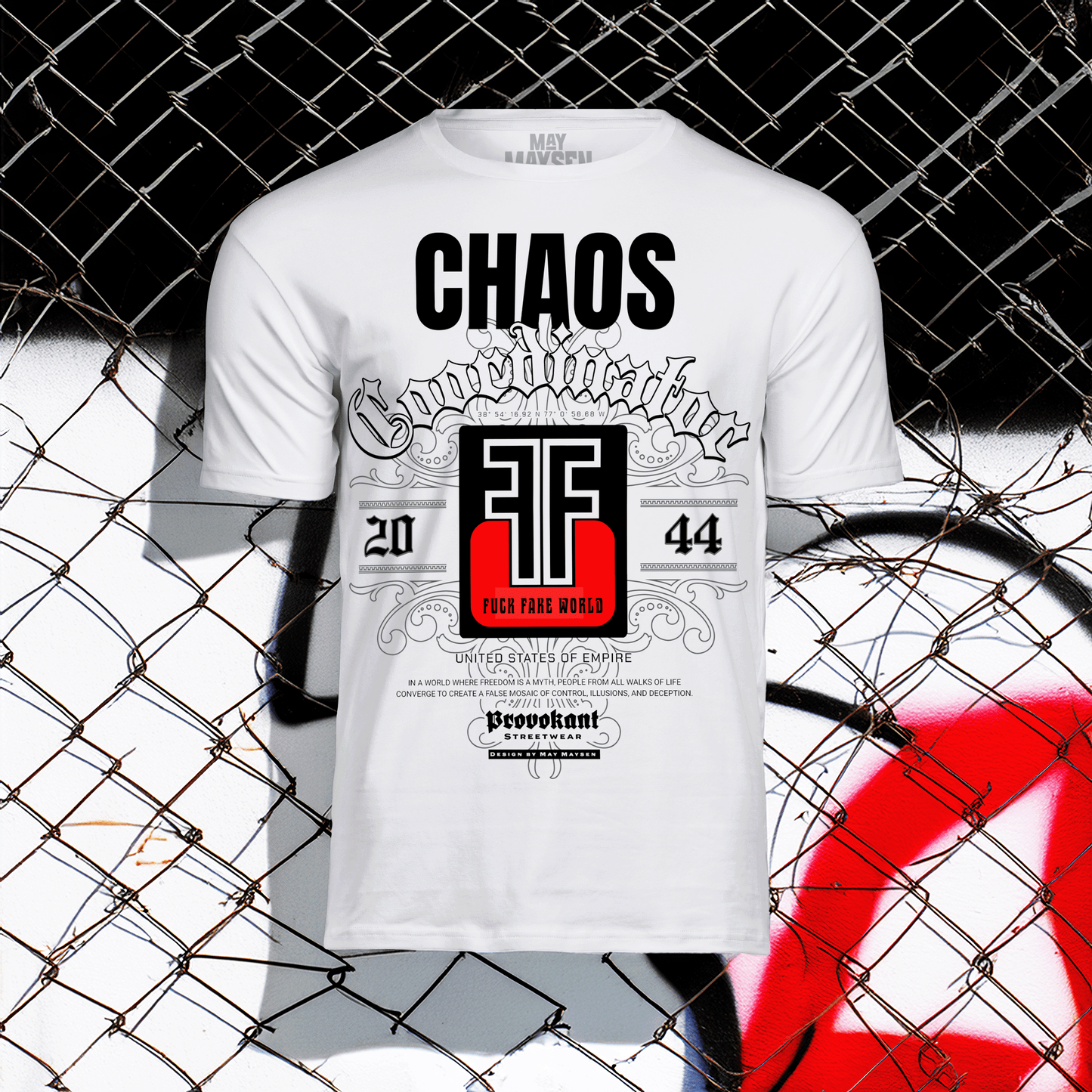 Chaos White Color Stretch Tee