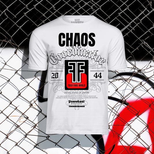 Chaos White Color Stretch Tee