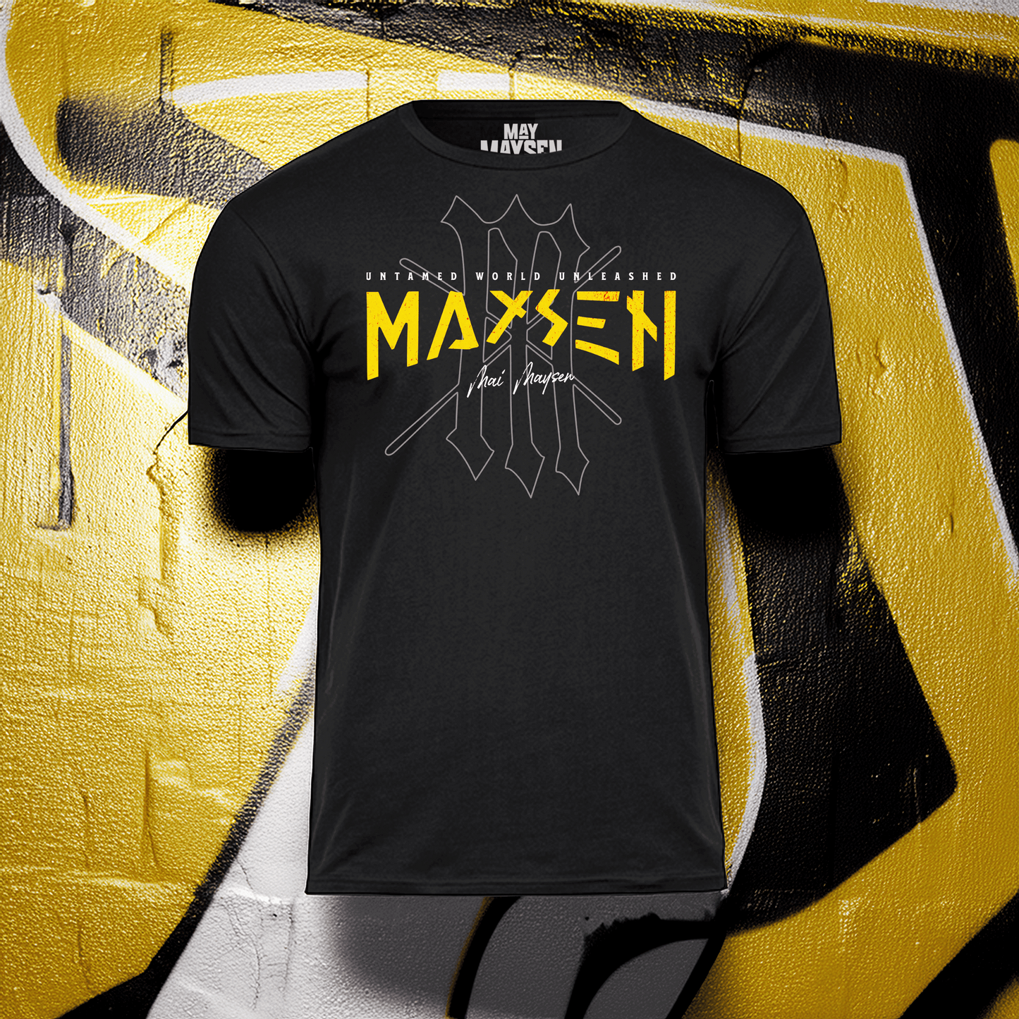 Maysen Yellow Logo Stretch T- Shirt