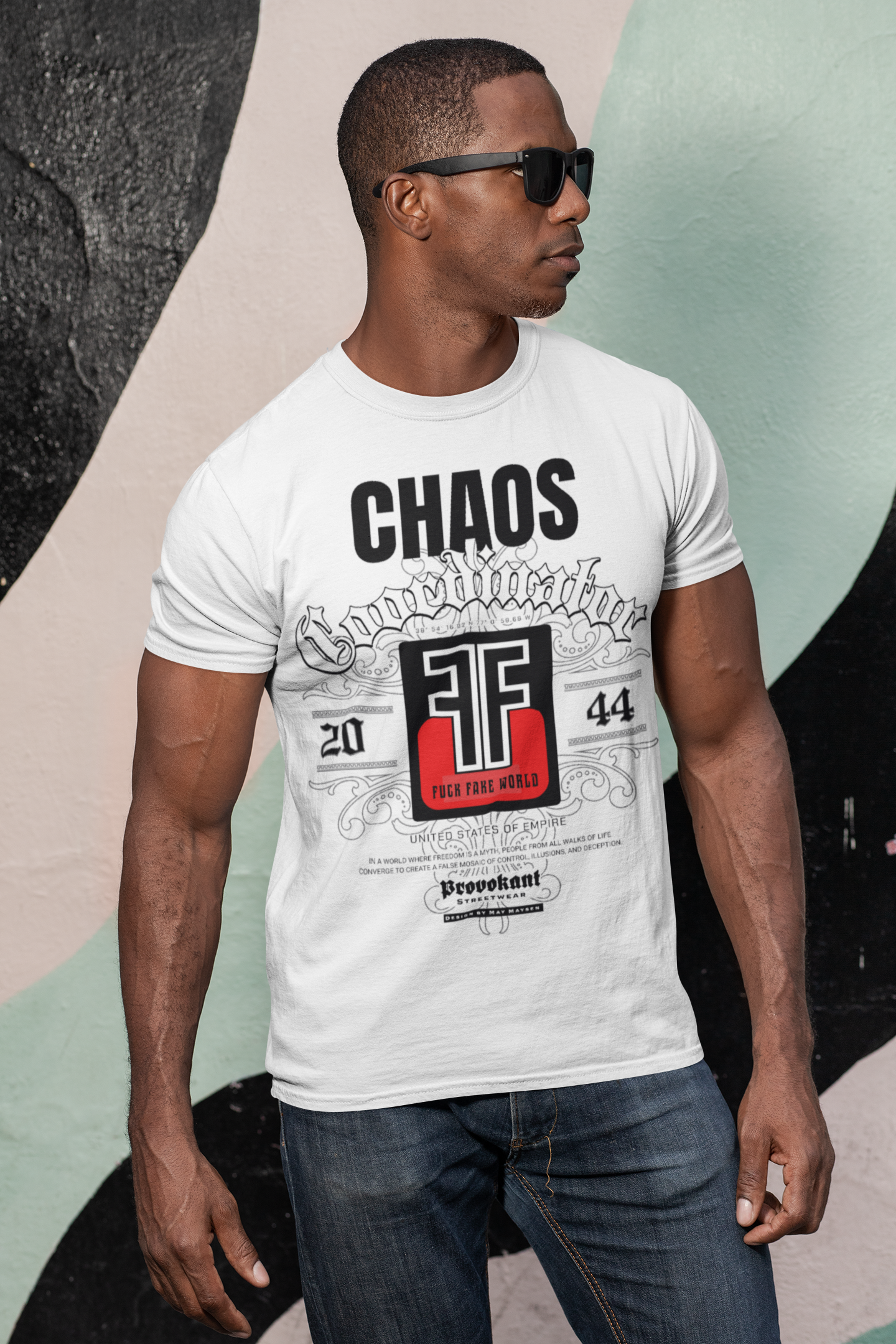 Chaos White Color Stretch Tee